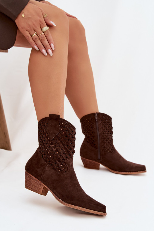 Ažūriniai aulinukai  su kulniukais Czekoladowe Ferissa