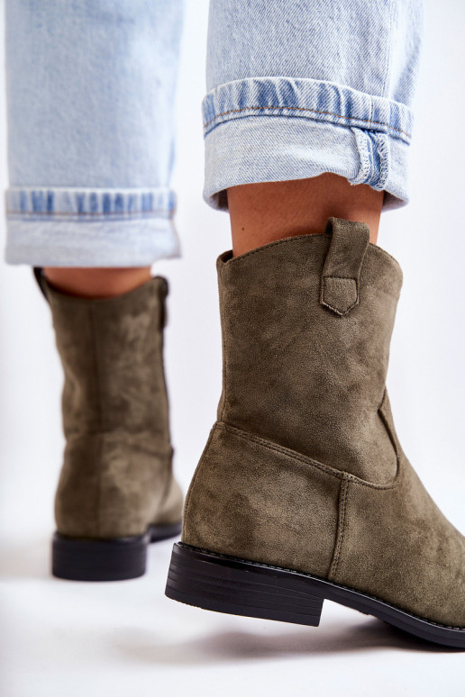 Zomšiniai moteriški aulinukai žalios spalvos Fiorenz