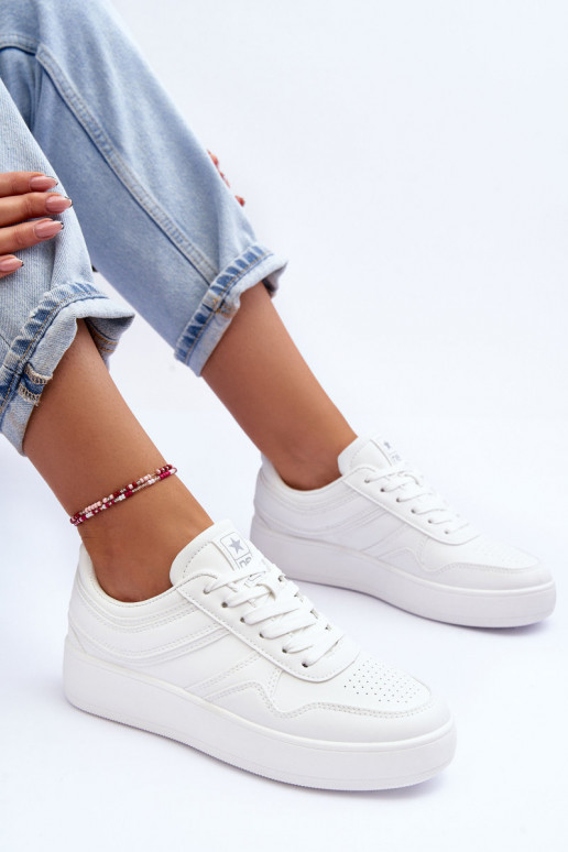 sportiniai bateliai  su platforma baltos spalvos Pudina