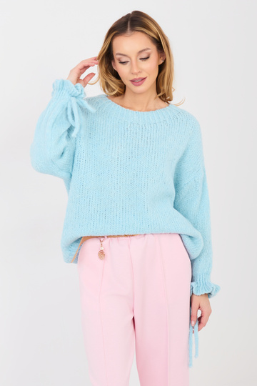 Megztinis šviesiai mėlynas