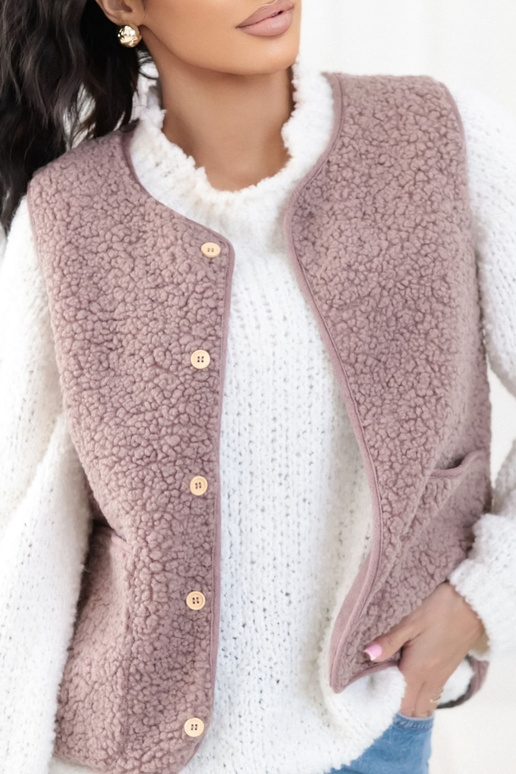 Tamsiai smėlio spalvos liemenė