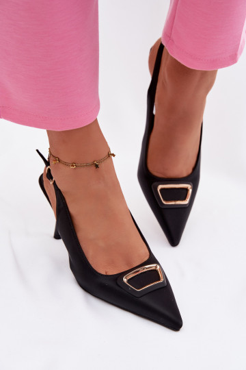 aukštakulnės basutės  dekoruoti Juodos spalvos Palerine