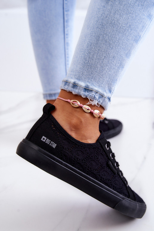 laisvalaikio batai su aužūro elementais BIG STAR JJ274064 Juodos spalvos