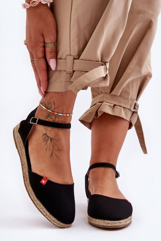  espadrilės su platforma Big Star FF274526 Juodos spalvos