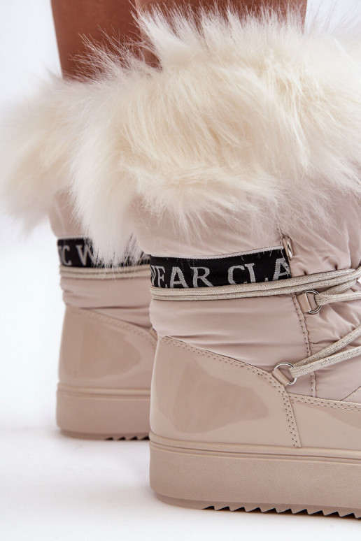  sniego batai su raišteliais dramblio kaulo spalvos Santero