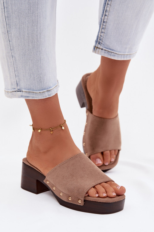 Moteriškos šlepetės  Ze aukso spalvosmi  smėlio spalvos Davessa