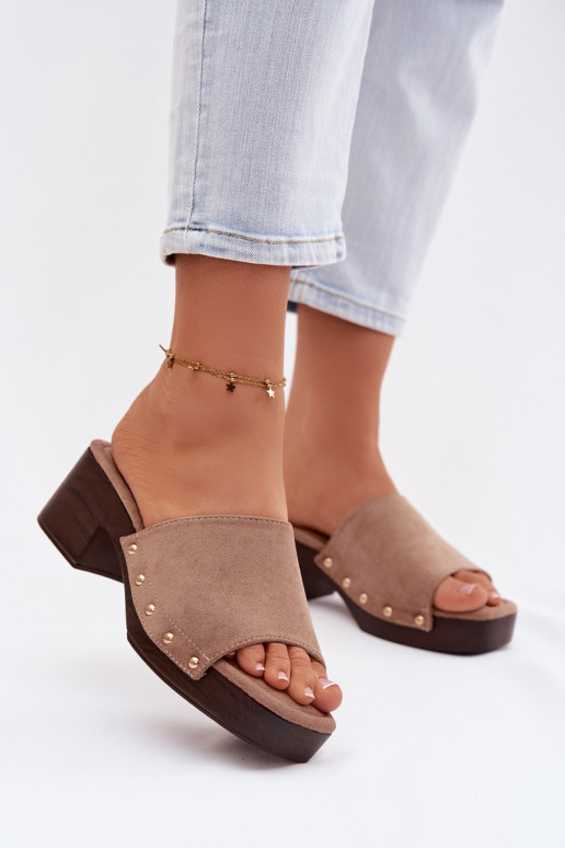 Moteriškos šlepetės  Ze aukso spalvosmi  smėlio spalvos Davessa