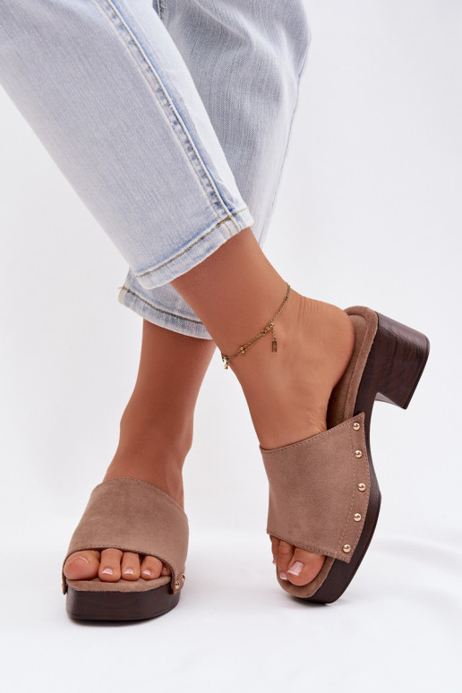 Moteriškos šlepetės  Ze aukso spalvosmi  smėlio spalvos Davessa