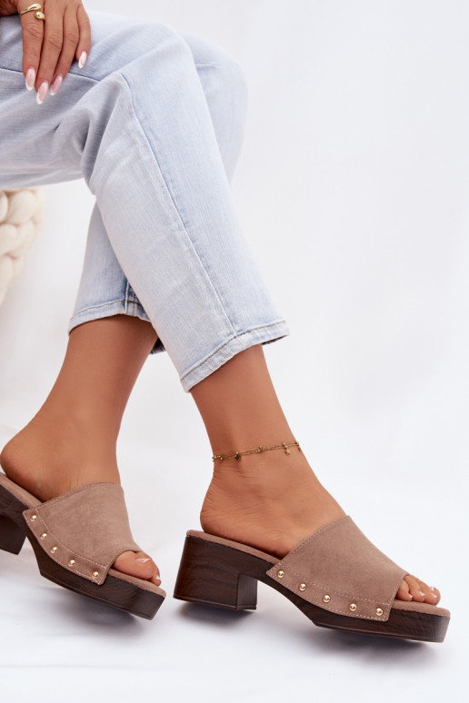 Moteriškos šlepetės  Ze aukso spalvosmi  smėlio spalvos Davessa