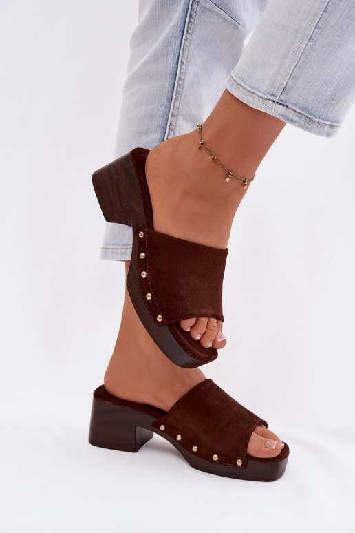 Moteriškos šlepetės  Ze aukso spalvosmi  Czekoladowe Davessa