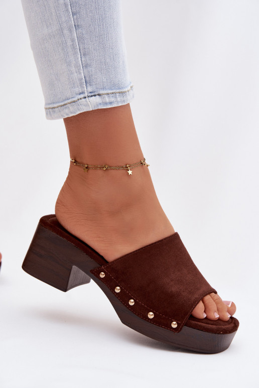 Moteriškos šlepetės  Ze aukso spalvosmi  Czekoladowe Davessa