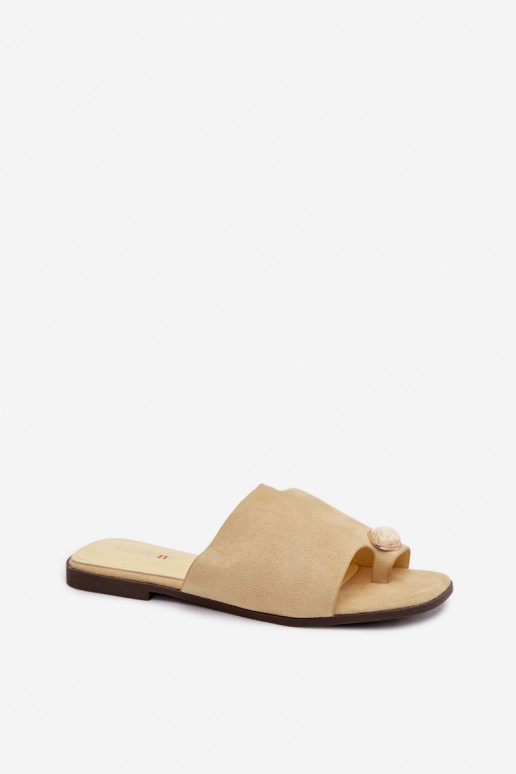 Šlepetės   Detalem iš eko zomšosowe geltonos spalvos Selavine