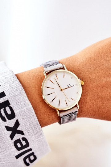 Laikrodis  Mesh Giorgio&Dario pilkos-aukso spalvos