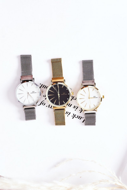 Laikrodis  Mesh Giorgio&Dario pilkos-aukso spalvos