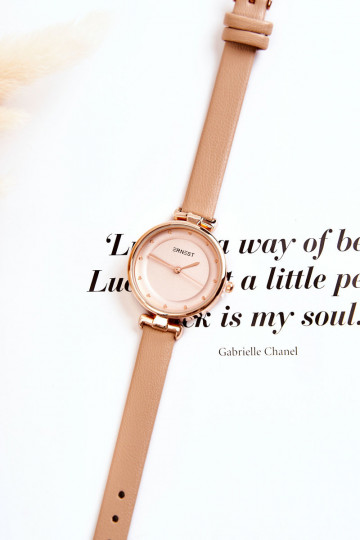 Moteriškas Laikrodis Ernest dramblio kaulo spalvos