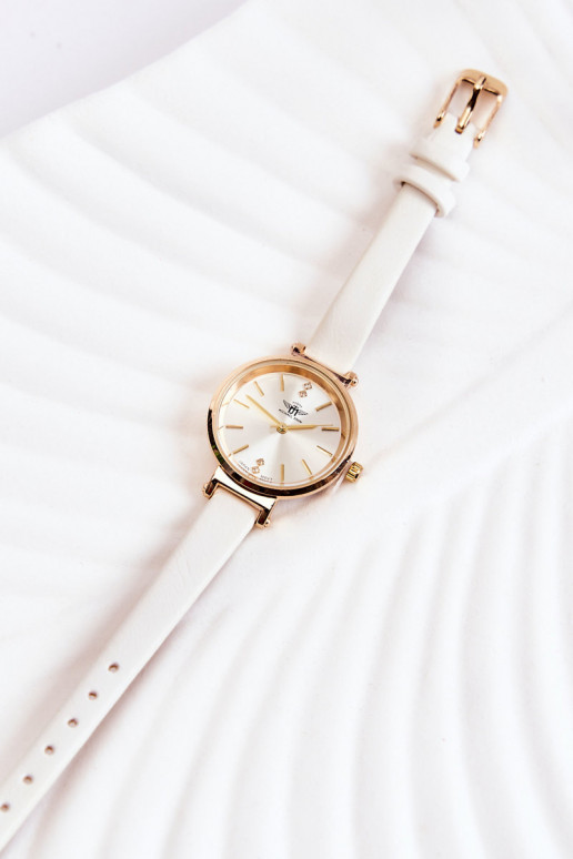 Moteriškas laikrodis Michael John aukso spalvos su cirkonio akutėmis