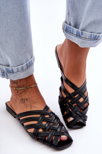    Šlepetės su juostelėmis Juodos spalvos Doralia 2