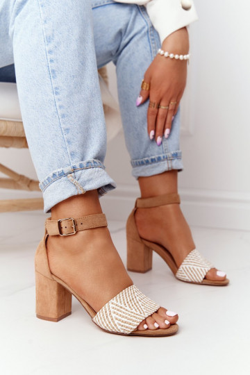 basutės  su kulniukais šviesiai rudos spalvos Honeymoon