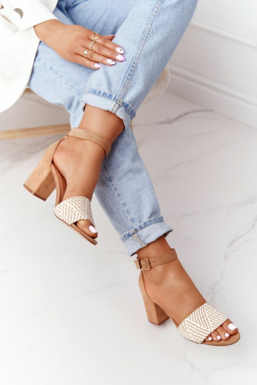 basutės  su kulniukais šviesiai rudos spalvos Honeymoon 2