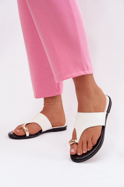 Šlepetės  Eko   Ze aukso spalvosm Detalem baltos spalvos Lavessa