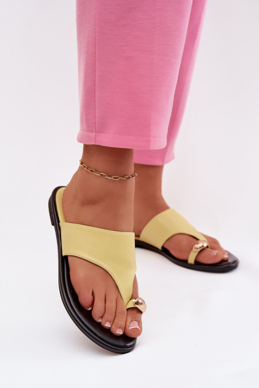 Šlepetės  Eko   Ze aukso spalvosm Detalem geltonos spalvos Lavessa