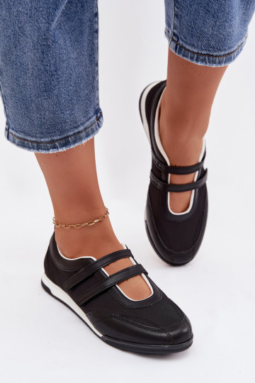 Sportinio stiliaus Balerinos  su juostelėmis Juodos spalvos Farvessa