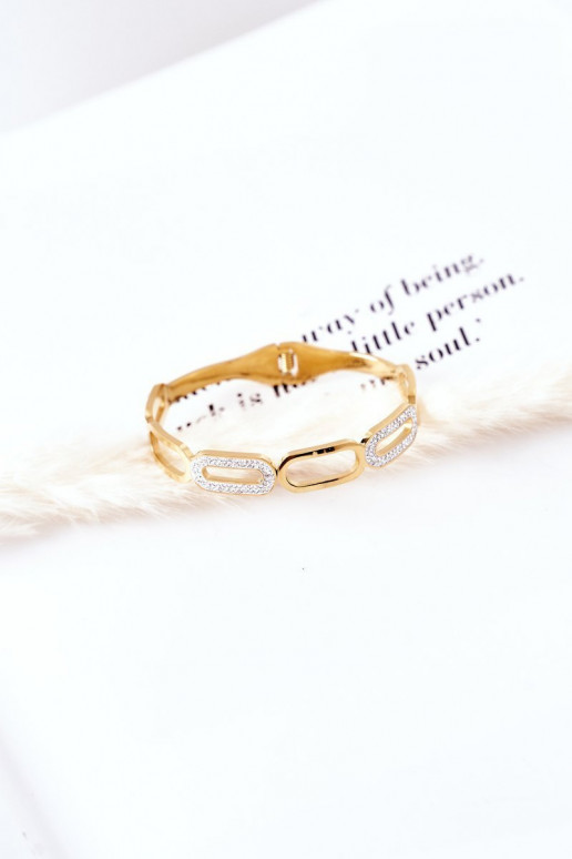 Plieno apyrankė su tviskančiomis akutėmis aukso spalvos