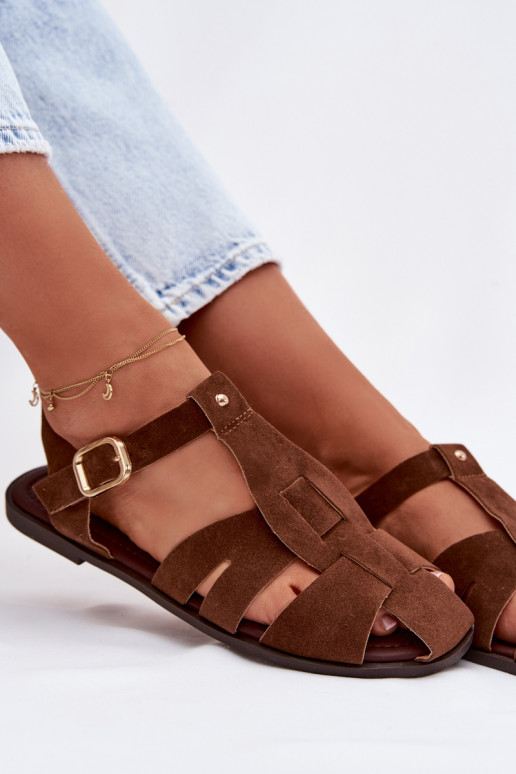 Moteriškos basutės Rzymianki lygiapadžiai rudos spalvos Belanessa