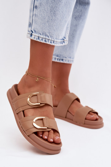 Eko Šlepetės  su juostelėmis smėlio spalvos Rosinessa 2