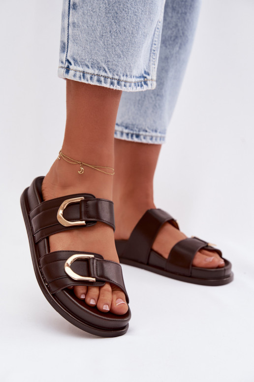 Eko Šlepetės  su juostelėmis Czekoladowe Rosinessa