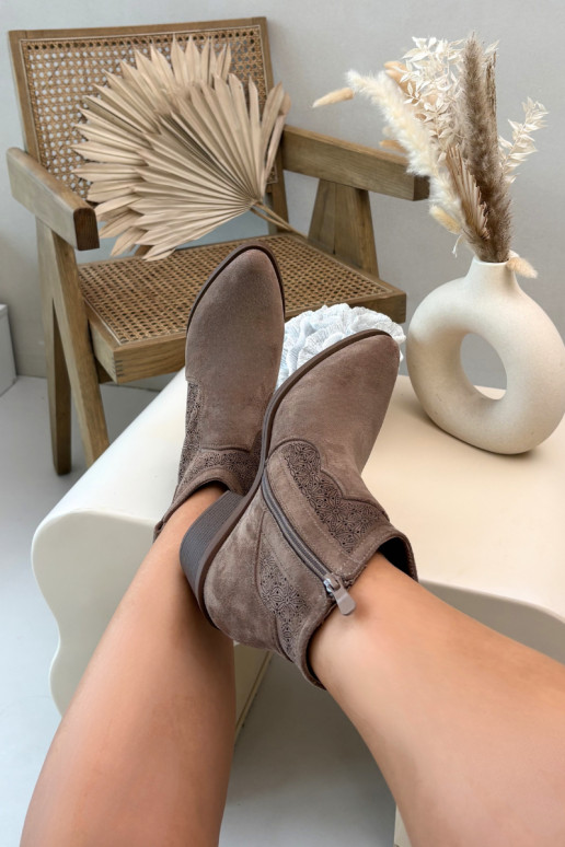 Ažūriniai aulinukai  su kulniukais S.Barski HY61-8013 rudos spalvos