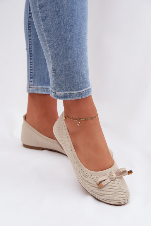 Balerinos su kaspinais smėlio spalvos Amelivra