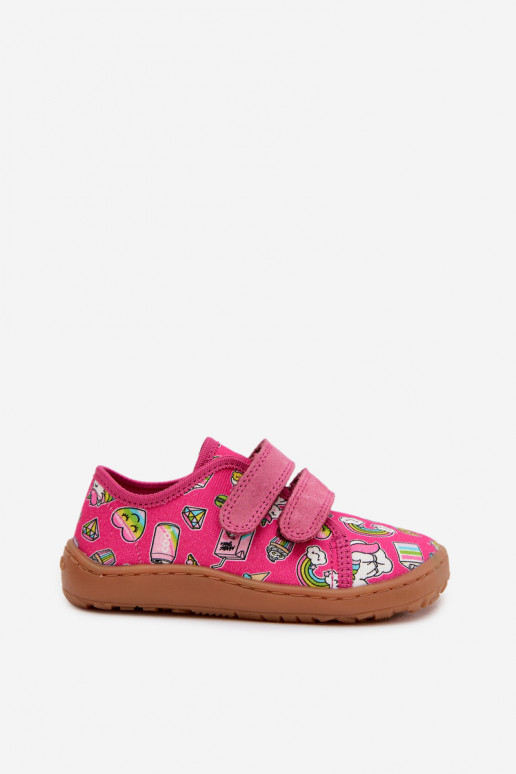 Vaikiškos šlepetės Barefoot Froddo Canvas G1700440-10 rožinės spalvos