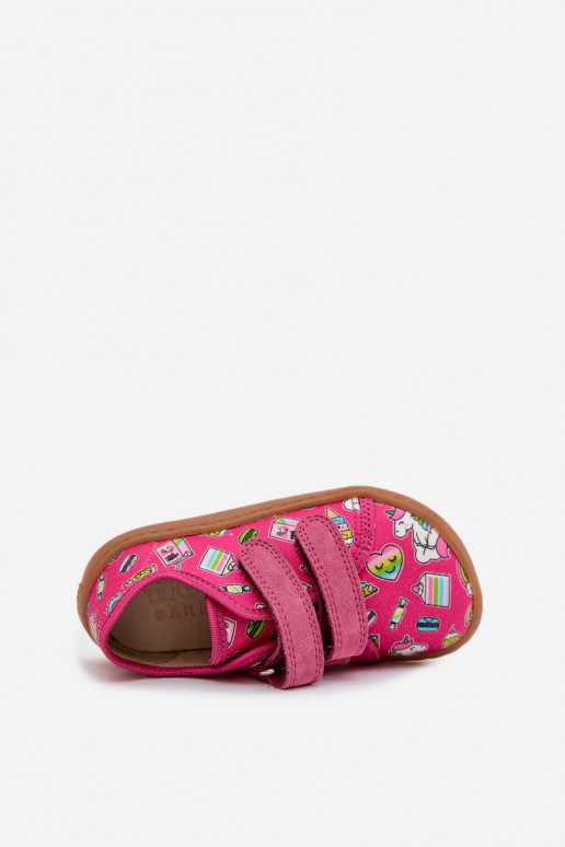 Vaikiškos šlepetės Barefoot Froddo Canvas G1700440-10 rožinės spalvos