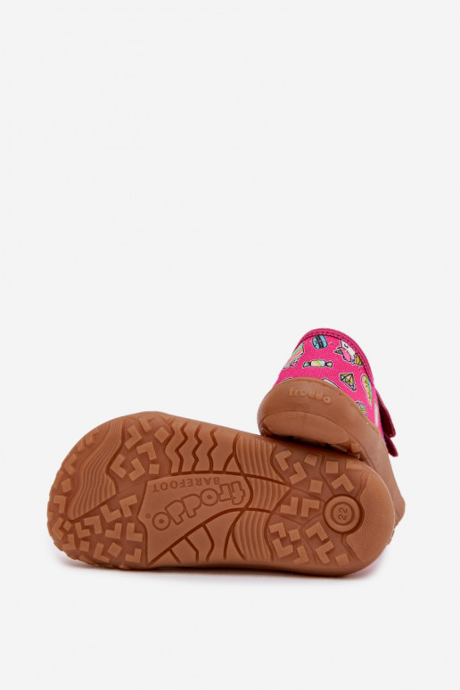 Vaikiškos šlepetės Barefoot Froddo Canvas G1700440-10 rožinės spalvos