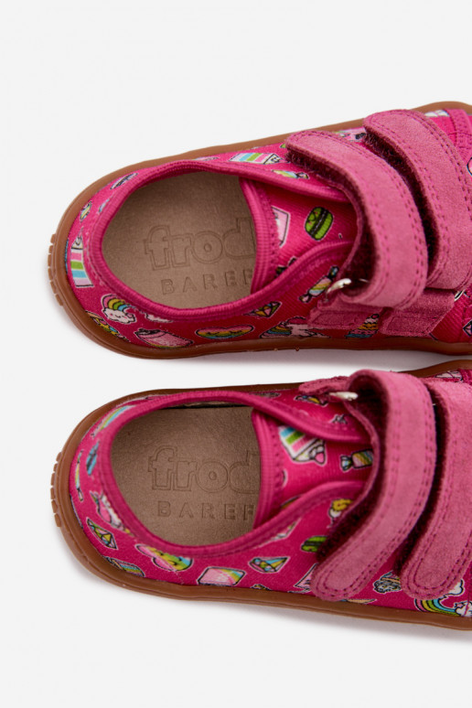 Vaikiškos šlepetės Barefoot Froddo Canvas G1700440-10 rožinės spalvos