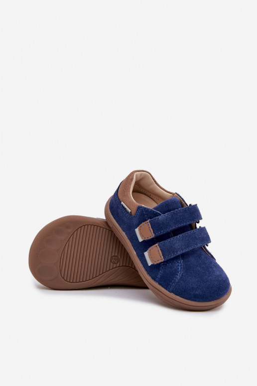 Odiniai batai barefoot vaikiški su atšvaitais Bartek 8600366 tamsiai mėlynos spalvos