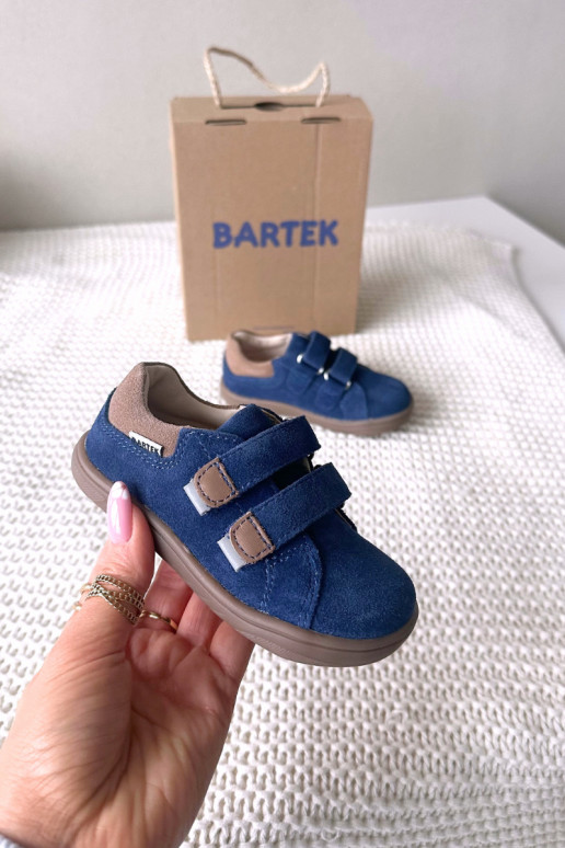 Odiniai batai barefoot vaikiški su atšvaitais Bartek 8600366 tamsiai mėlynos spalvos