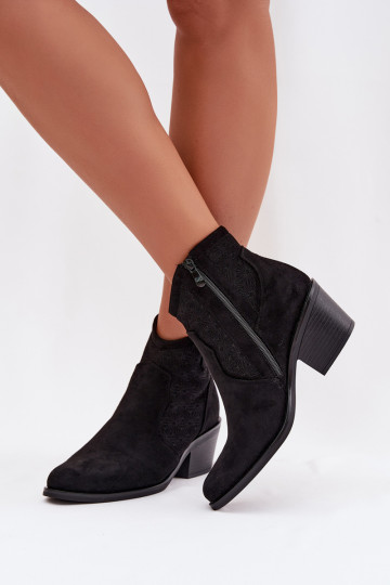 Ažūriniai aulinukai  su kulniukais S.Barski HY61-8013 Juodos spalvos 2