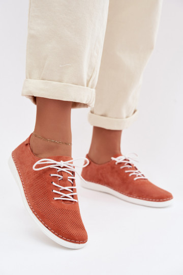 batai  Z Naturalnego Zamszu S.Barski LR61-7080 oranžinės spalvos