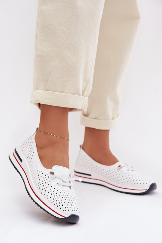   su aužūro elementais batai  S.Barski LR61-7044 baltos spalvos