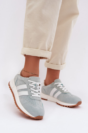  modelio batai  Z Naturalnego Zamszu mėtinės spalvos Marceline 2