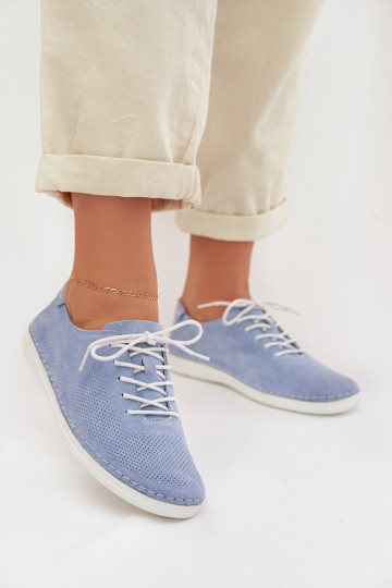 batai  Z Naturalnego Zamszu S.Barski LR61-7080 mėlynos spalvos 2