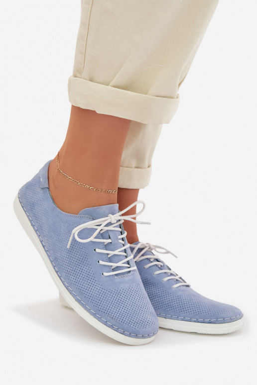 batai  Z Naturalnego Zamszu S.Barski LR61-7080 mėlynos spalvos