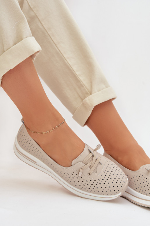   su aužūro elementais batai  S.Barski LR61-7044 smėlio spalvos