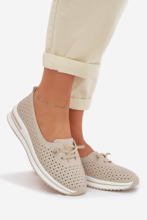   su aužūro elementais batai  S.Barski LR61-7044 smėlio spalvos