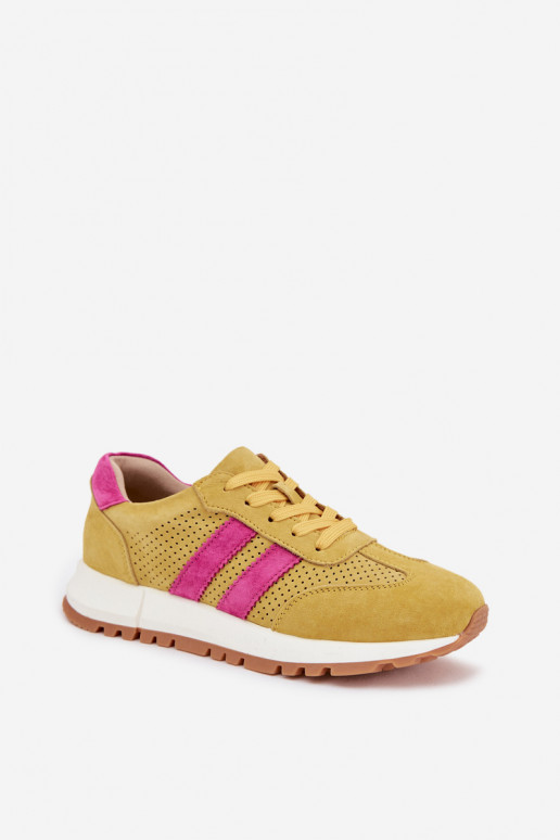  modelio batai  Z Naturalnego Zamszu geltonos spalvos Marceline