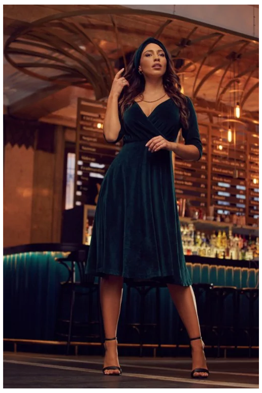 Vakarinė suknelė žalios spalvos su...