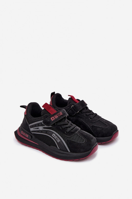 Vaikiški sportbačiai Big Star TT374152 HI-POLY SYSTEM juodos ir bordo spalvos
