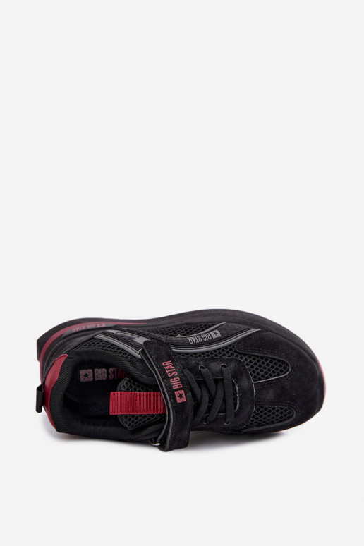 Vaikiški sportbačiai Big Star TT374152 HI-POLY SYSTEM juodos ir bordo spalvos
